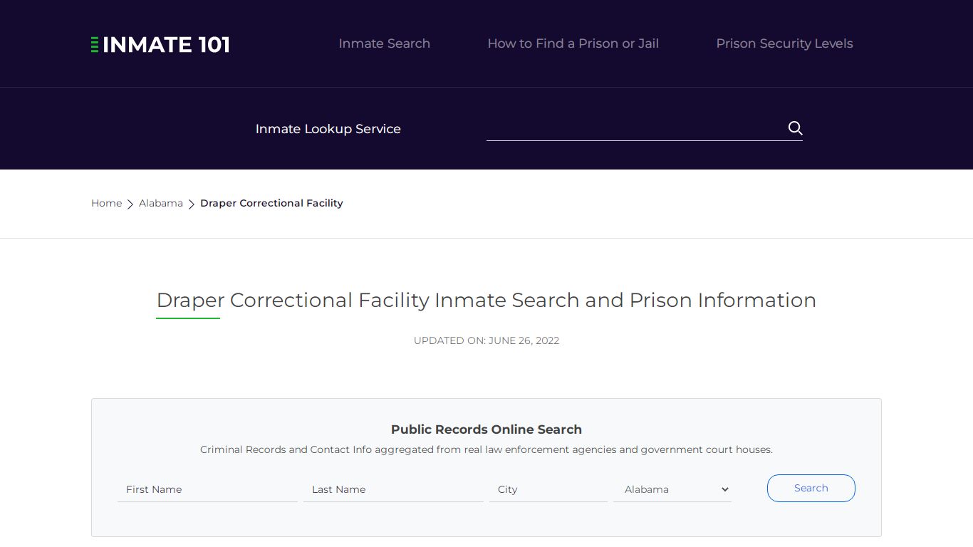 Draper Correctional Facility Inmate Search, Visitation ...